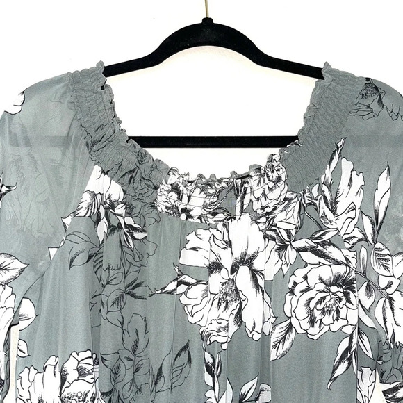 Maurices NWOT Light Green & White Floral Print Belted Midi Dress Medium Women’s - Picture 2 of 13